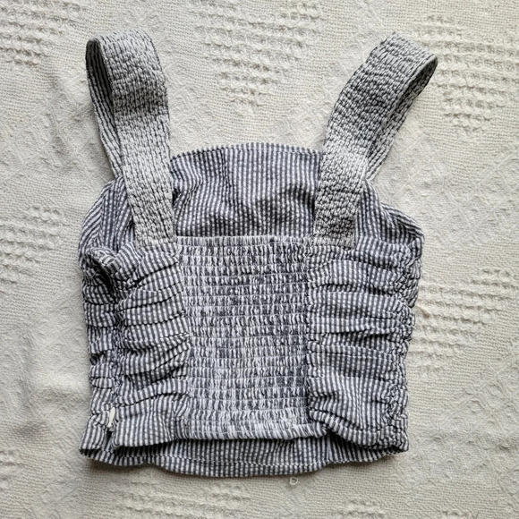 Anthropologie Pilcro Ruched Stripped Mid  Fit Summer Tank - Picture 3 of 8